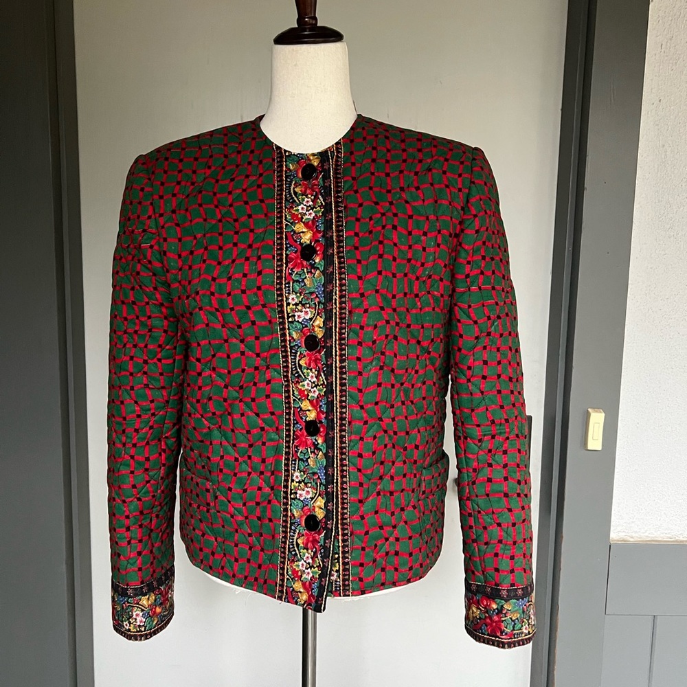 Christmas Vera Bradley Vintage Holiday 1995 Christmas 🎄 Quilted Jacket 🎄 🎅🏽…